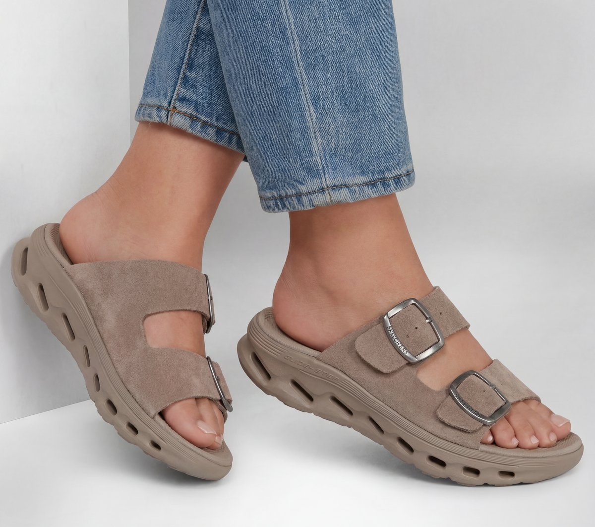 GO WALK Glide-Step 2.0 Sandal - Macy — TAUPE