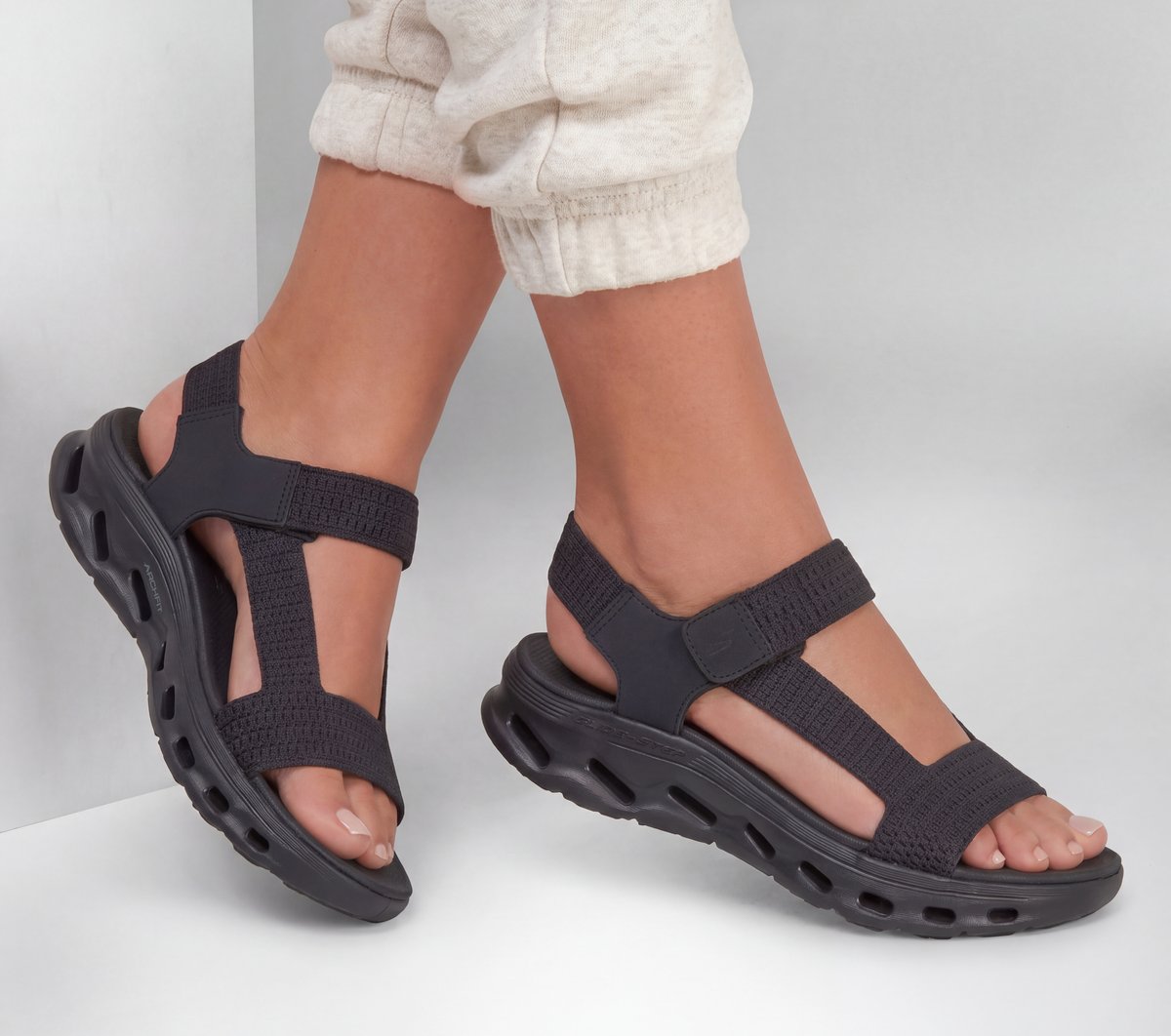 Arch Fit Glide-Step Sandal - Hailey — BLACK