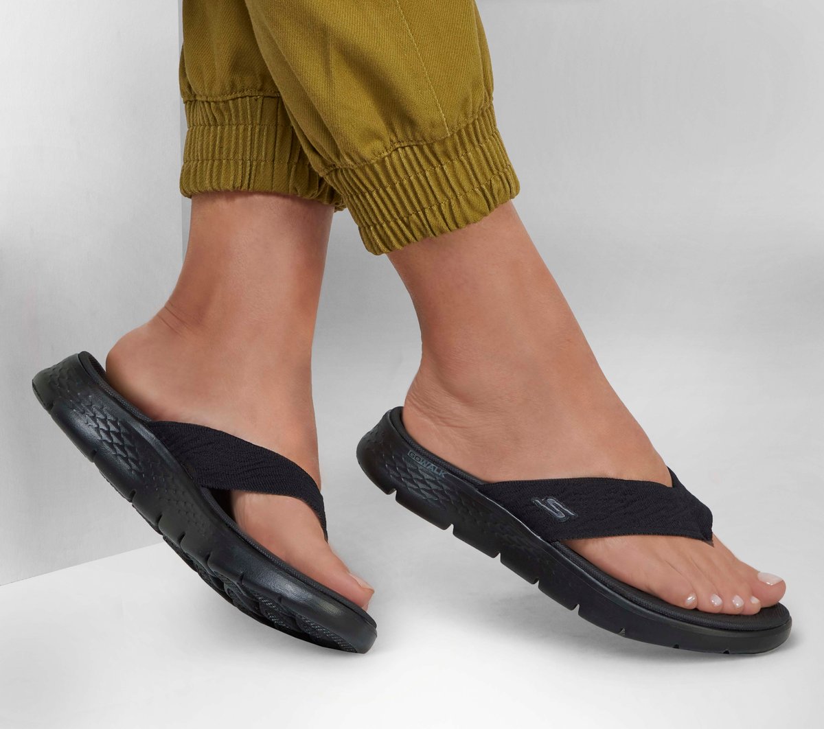 GO WALK Flex Sandal - Splendor — BLACK