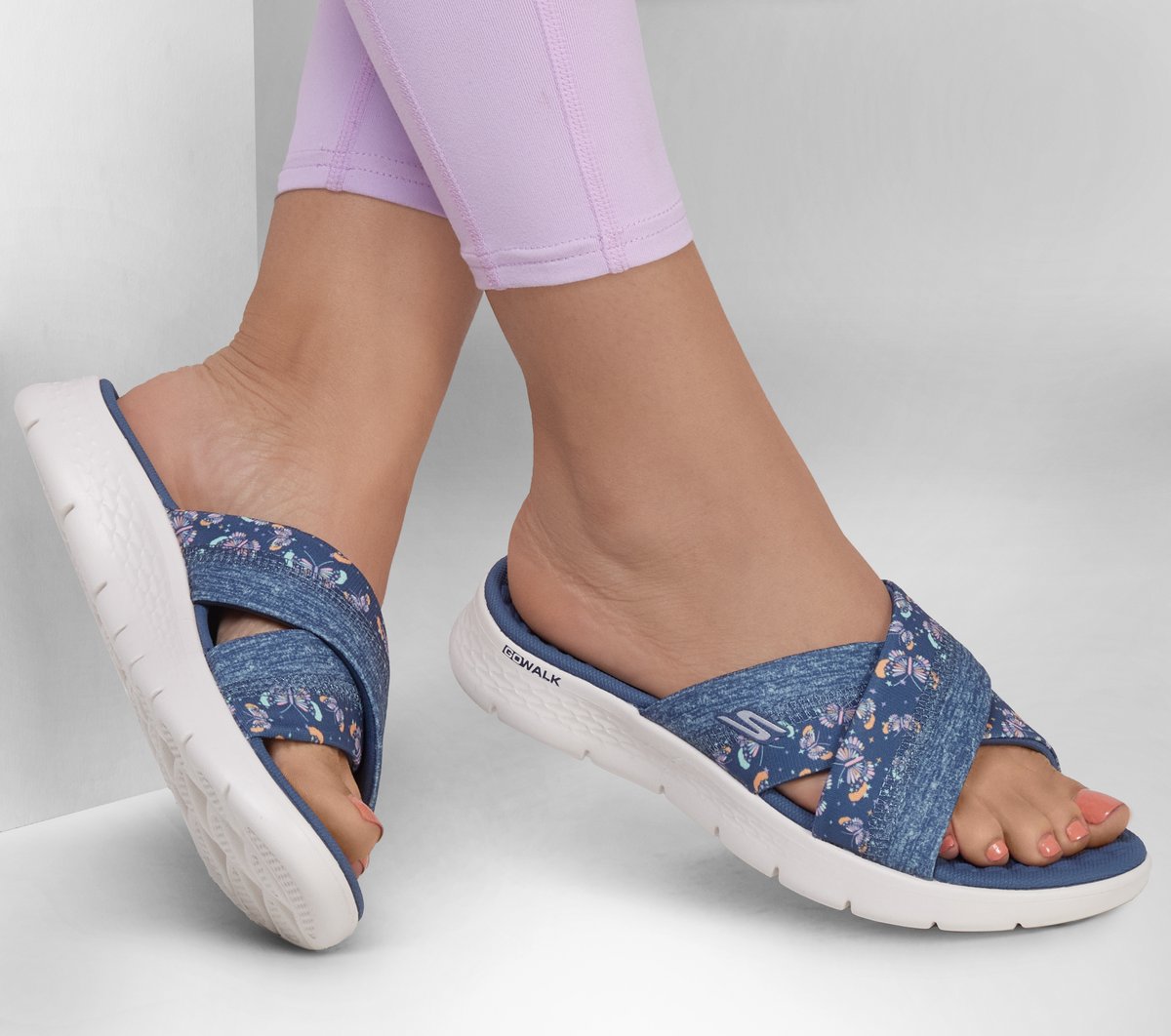 GO WALK Flex Sandal - Butterfly Bliss — NAVY