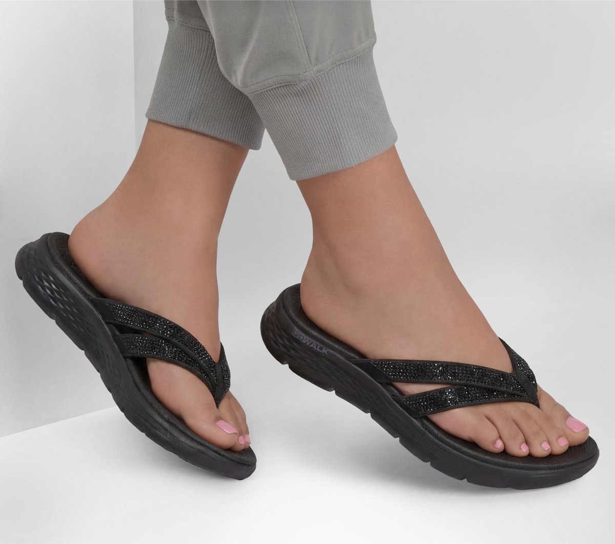 GO WALK Flex Sandal - Lindsey — BLACK