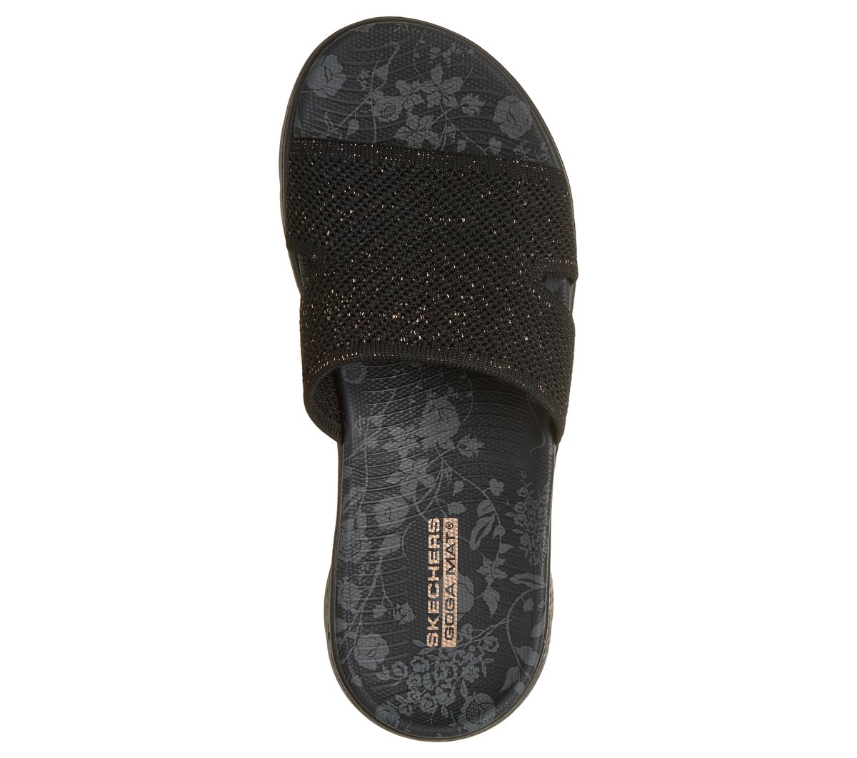 GO WALK Flex Sandal - Lucy — BLACK / ROSE GOLD