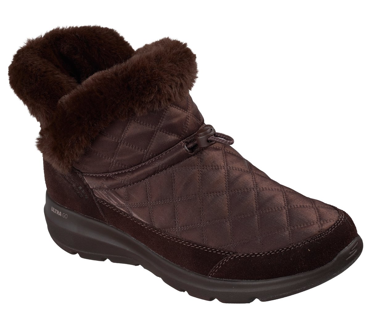 Skechers Slip-ins: Glacial Ultra - Cozy Fit Shimmer — DARK BROWN