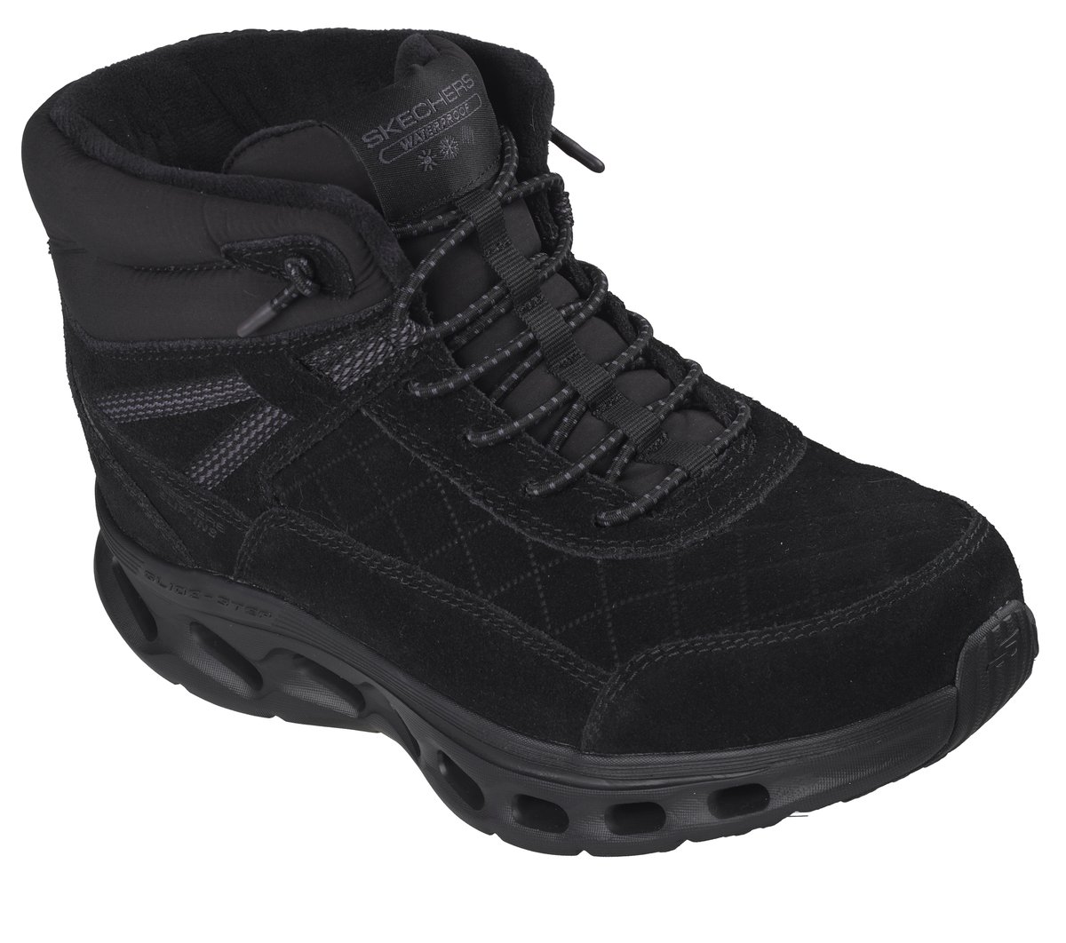 Skechers Slip-ins Waterproof: GO WALK Glide-Step 2.0 Boot - Cozy Fit Ascension — BLACK