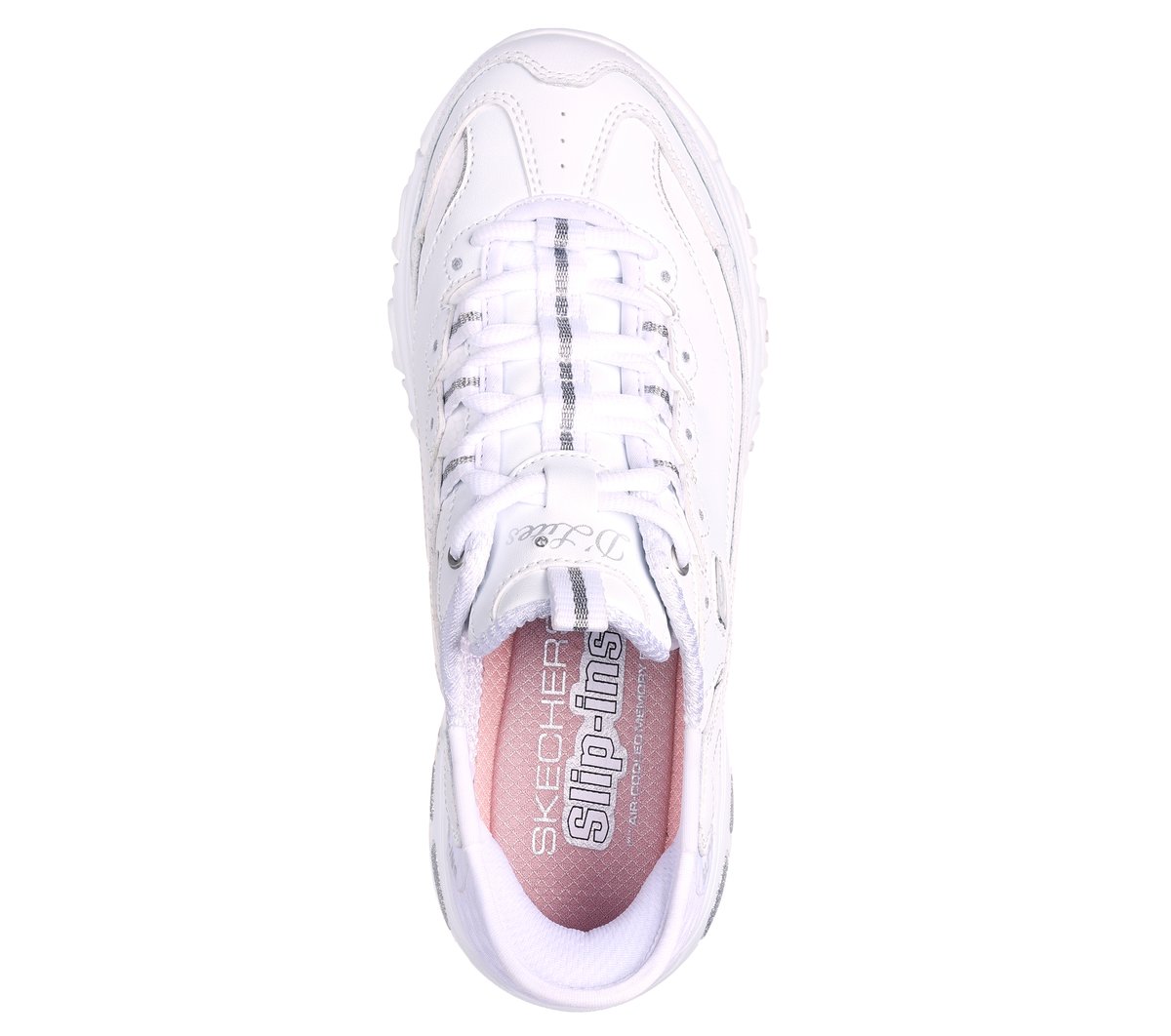 Skechers Slip-ins: D'Lites — WHITE / SILVER
