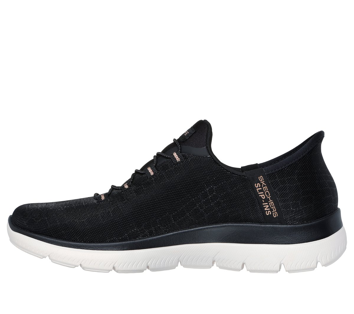 Skechers Slip-ins: Summits - Classy Night — BLACK / ROSE GOLD