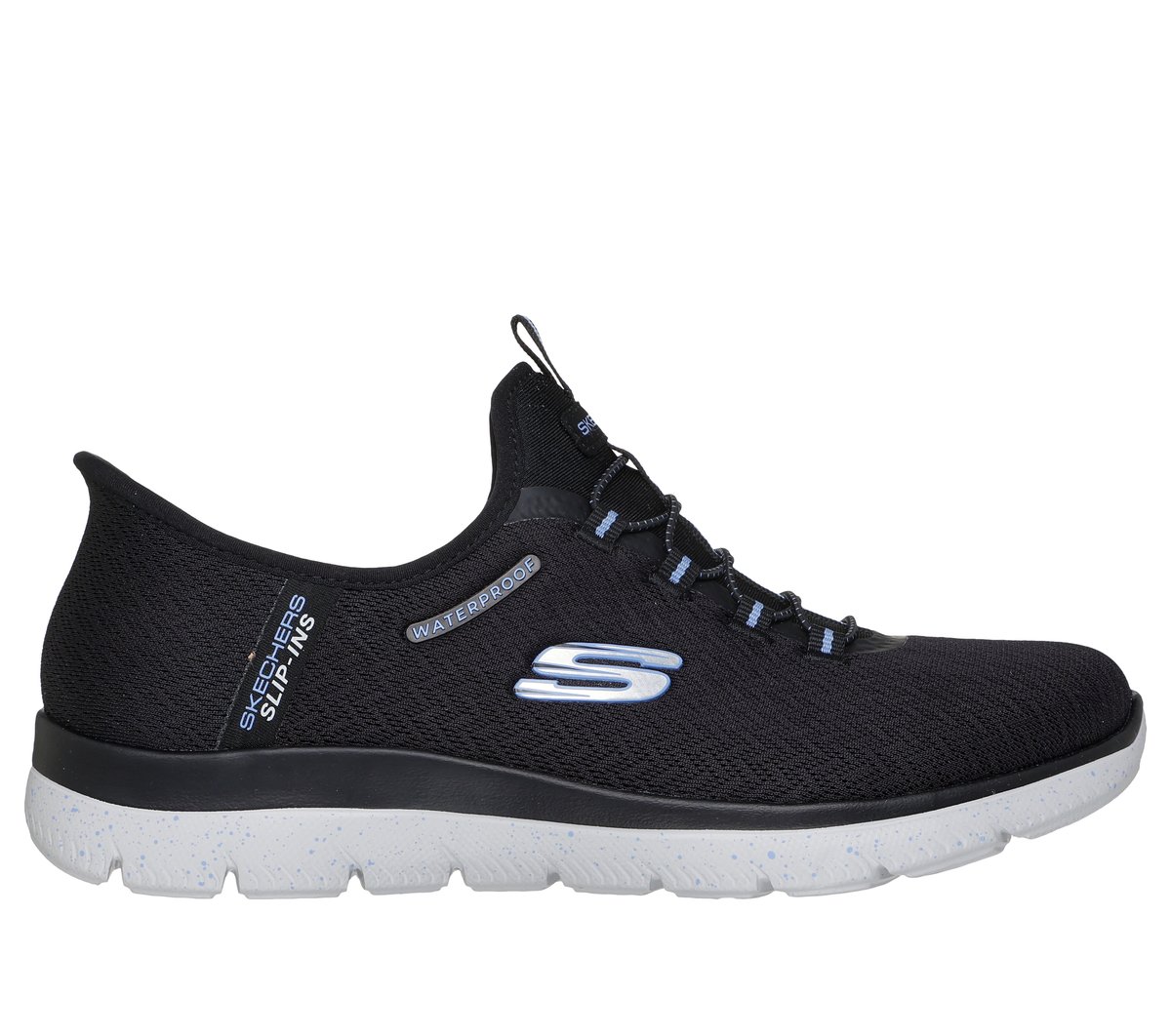 Skechers Slip-ins Waterproof: Summits - Best Choice — BLACK / LIGHT BLUE