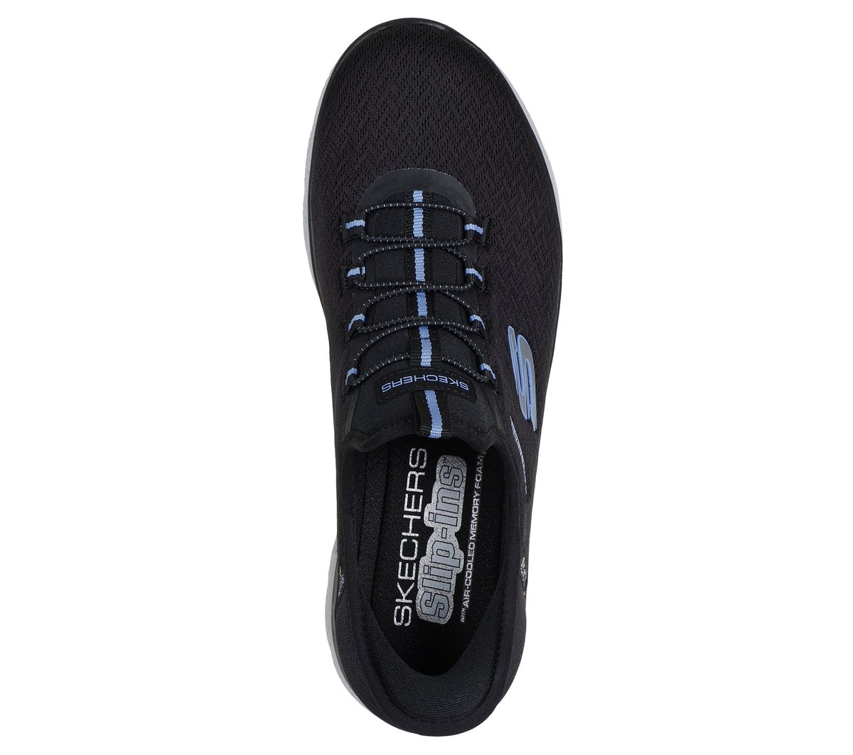 Skechers Slip-ins Waterproof: Summits - Best Choice — BLACK / LIGHT BLUE