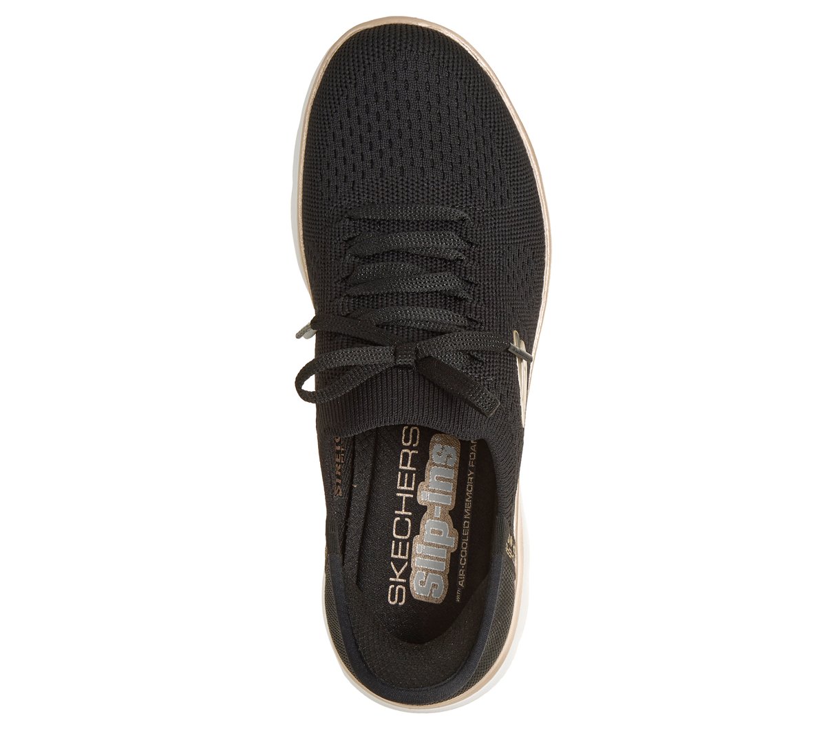 Skechers Slip-ins: Summits - Night Chic — BLACK / ROSE GOLD