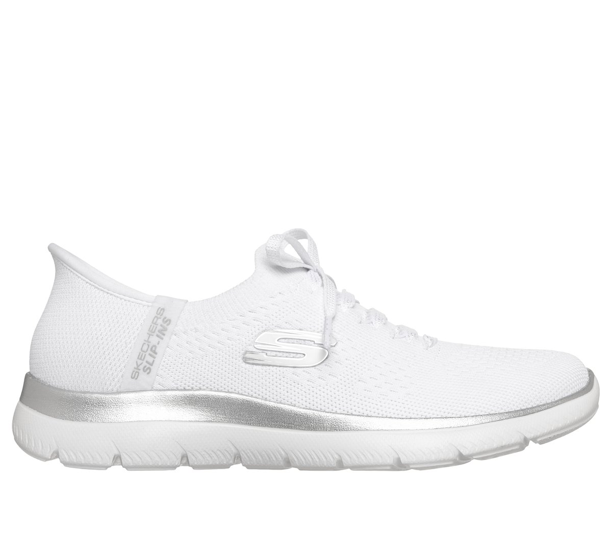 Skechers Slip-ins: Summits - Night Chic — WHITE / SILVER