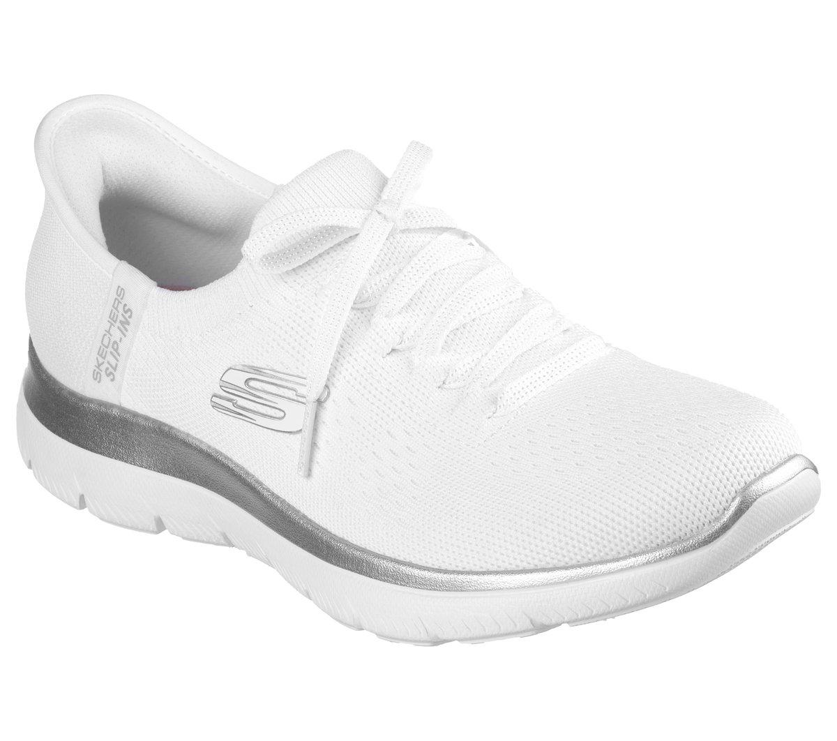 Skechers Slip-ins: Summits - Night Chic — WHITE / SILVER