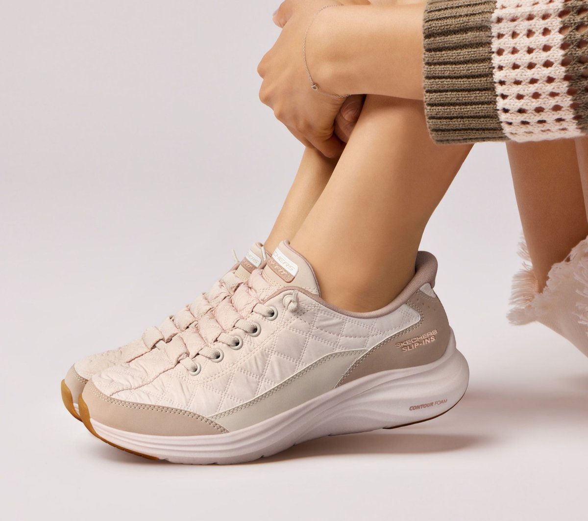 Skechers Slip-ins: Contour Foam — NATURAL / TAUPE