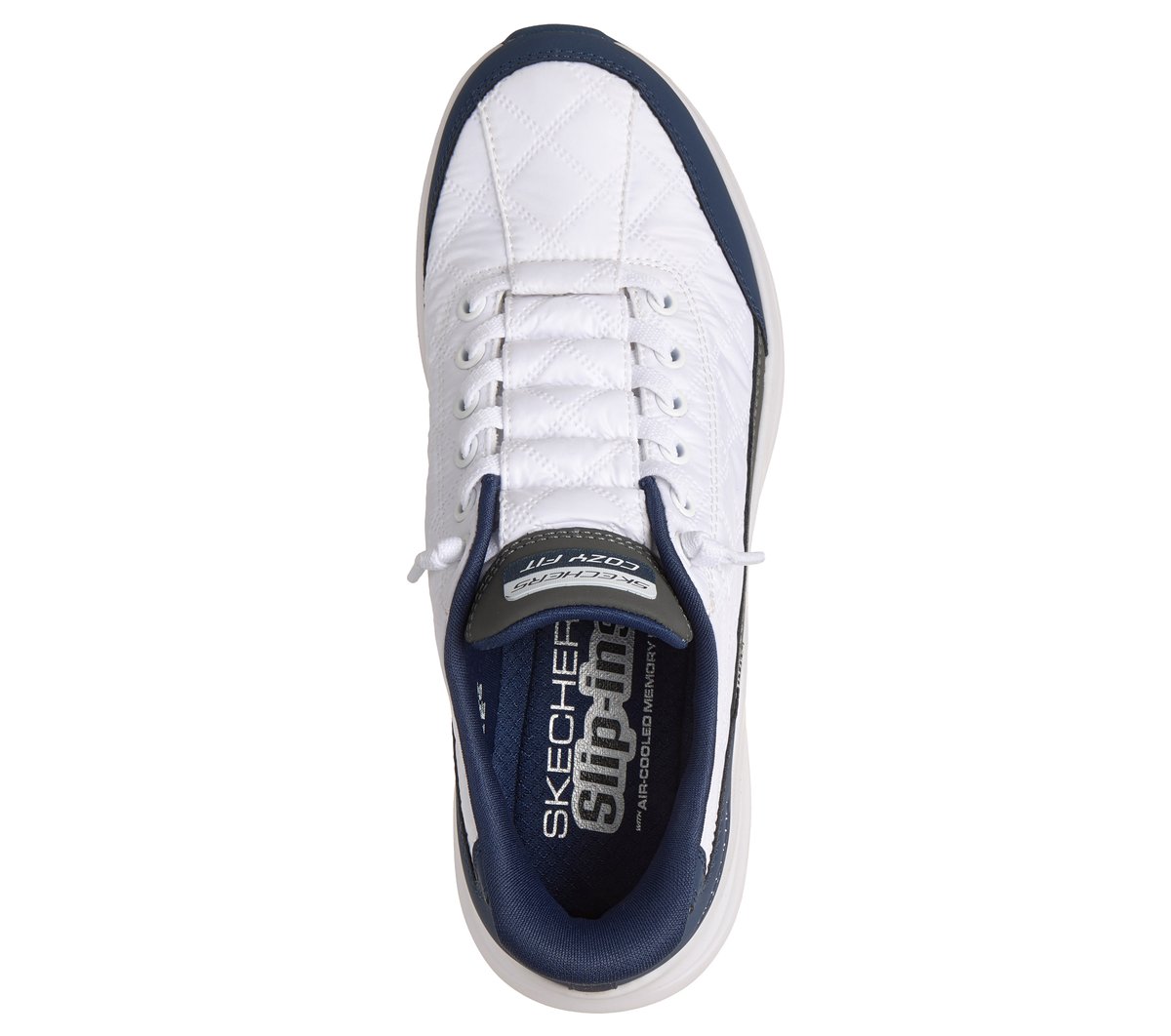 Skechers Slip-ins: Contour Foam — WHITE / NAVY