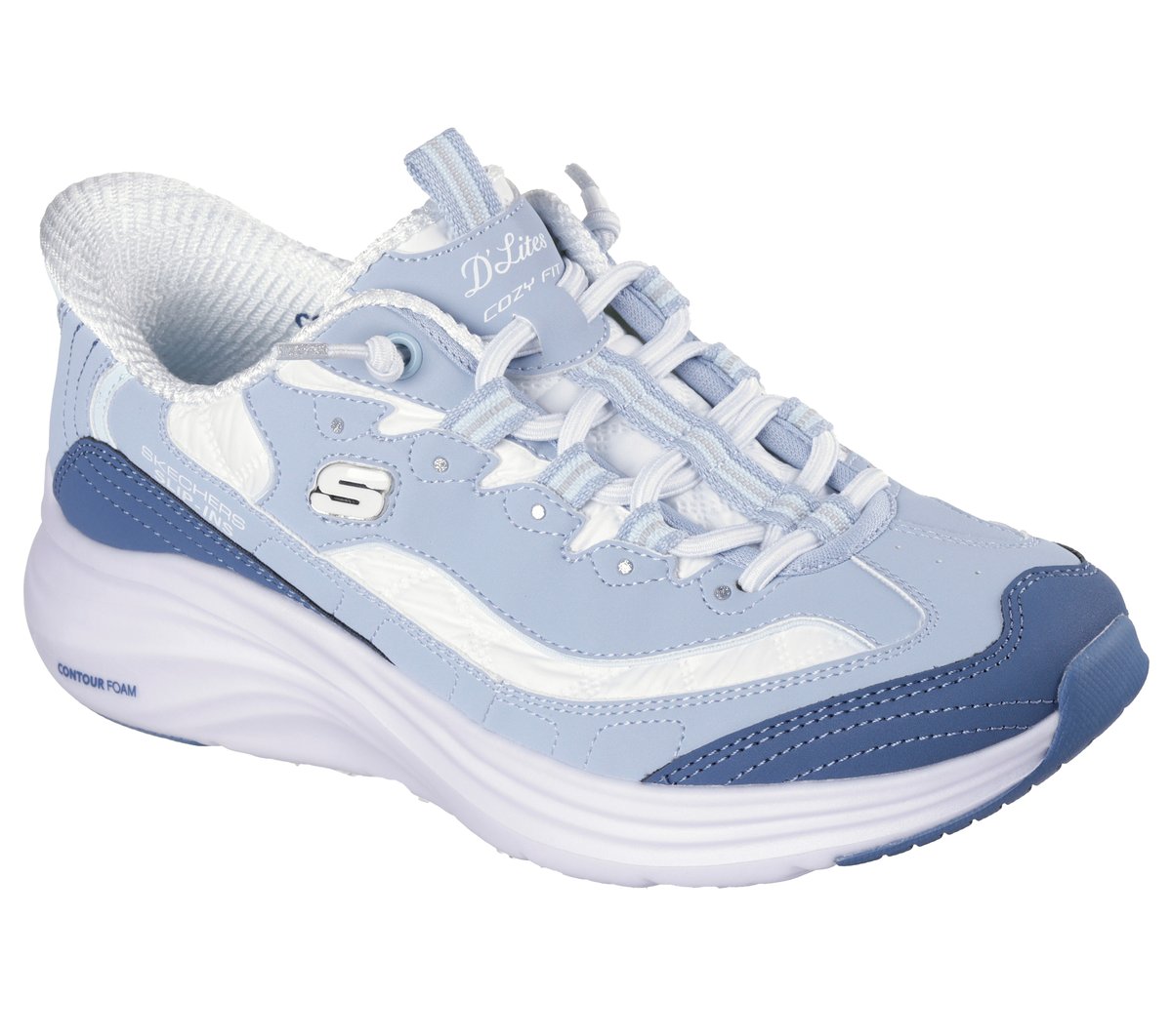 Skechers Slip-ins: Contour Foam - Cozy Fit Sweet Nostalgia — LIGHT BLUE