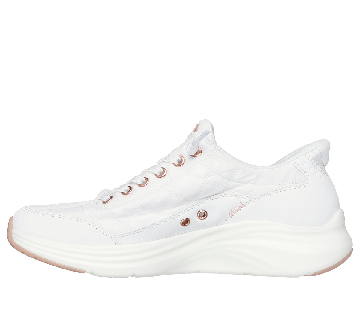 Skechers Slip-ins: Contour Foam - Cozy Fit Golden Hour — WHITE / ROSE GOLD