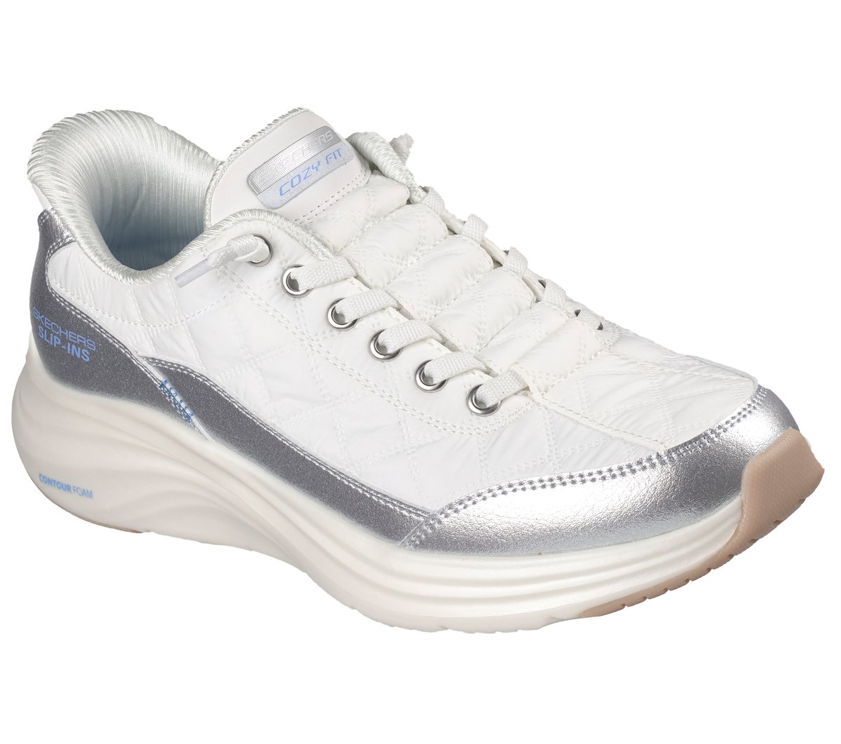 Skechers Slip-ins: Contour Foam - Metallic Dream — WHITE / SILVER