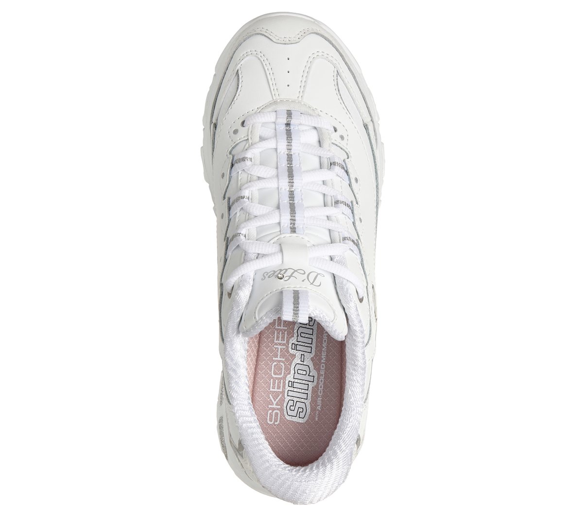 Skechers Slip-ins: D'Lites - Winning Choice — WHITE / SILVER
