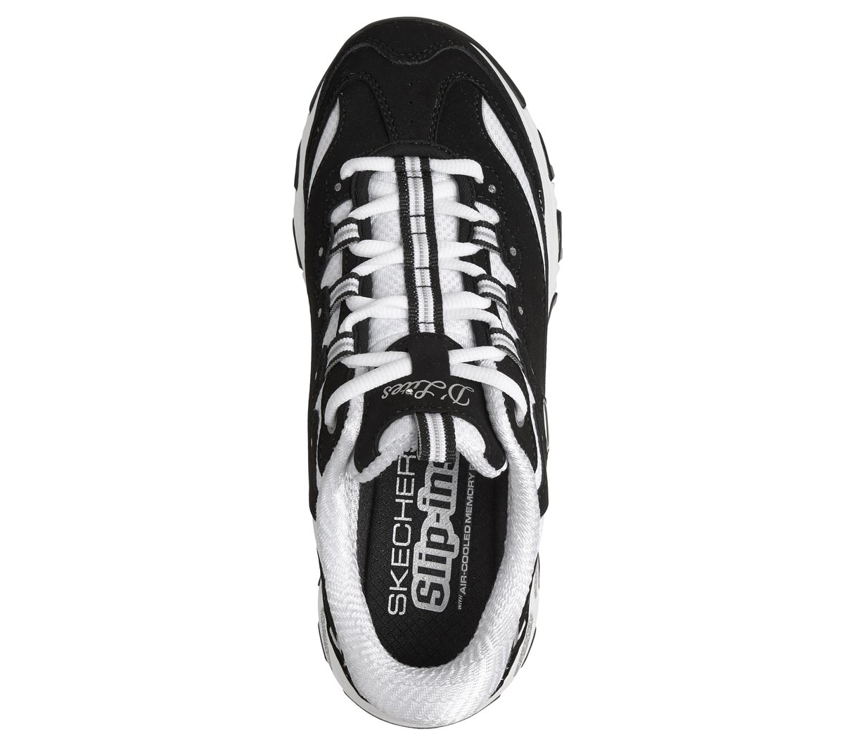 Skechers Slip-ins: D'Lites - Fan Girl — BLACK / WHITE