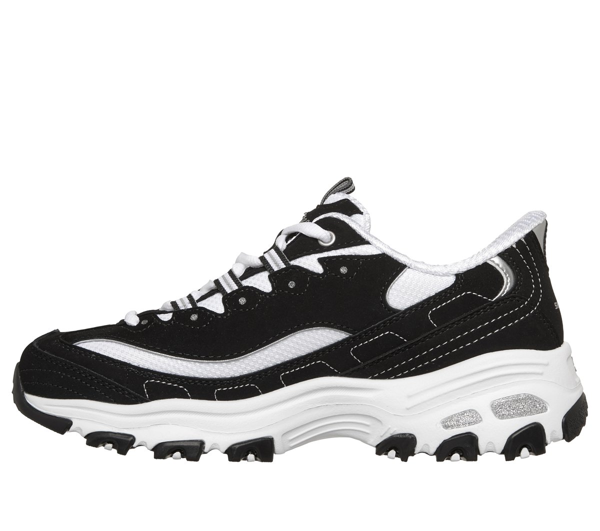 Skechers Slip-ins: D'Lites - Fan Girl — BLACK / WHITE
