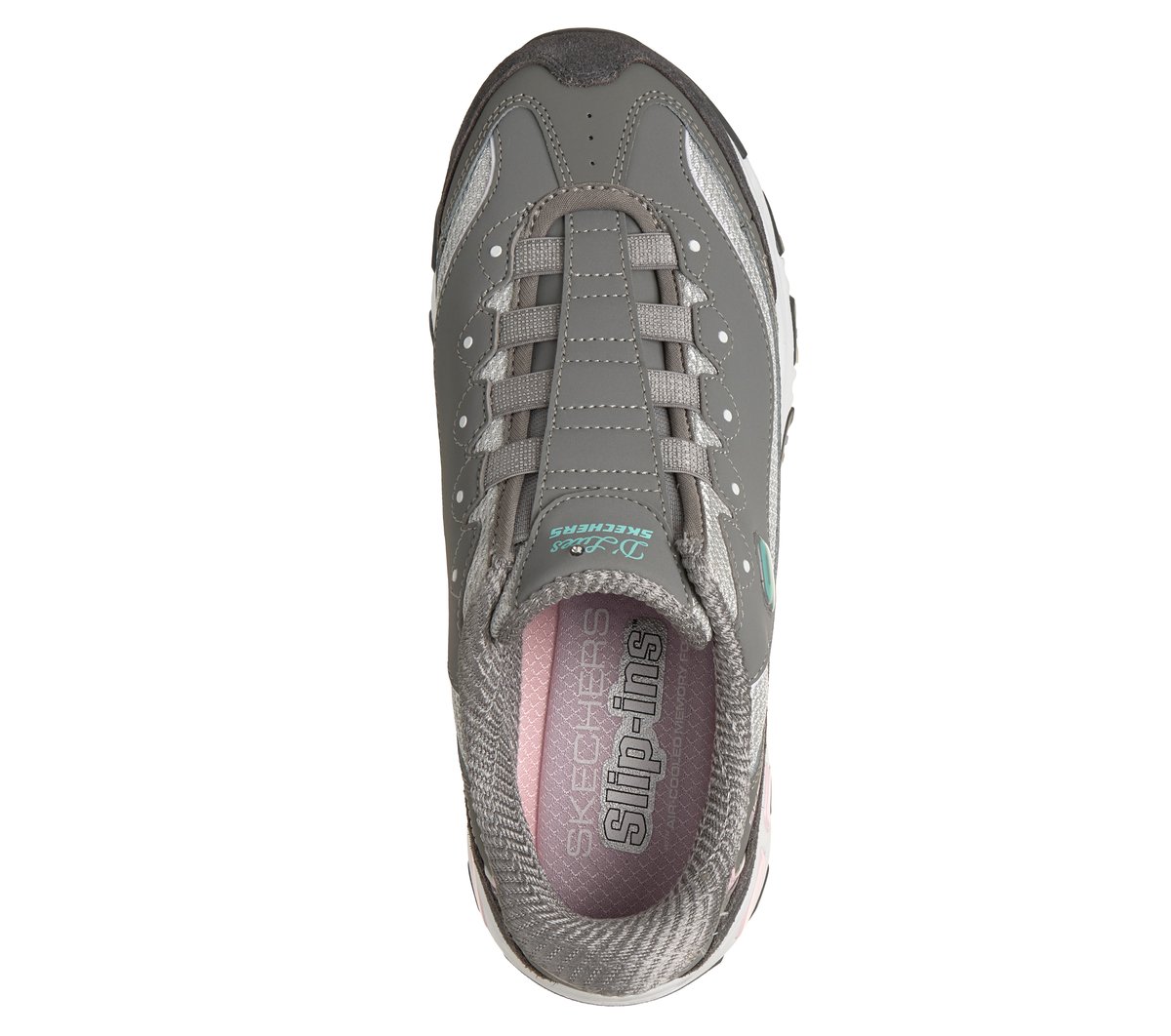 Skechers Slip-ins: D'Lites - Classic Comeback — GRAY / LIGHT PINK