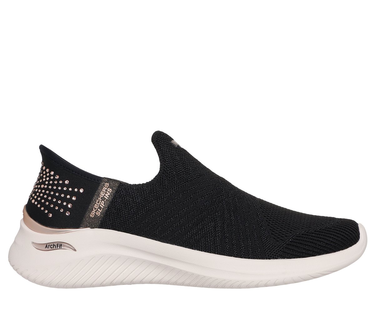 Skechers Slip-ins Martha Stewart: Arch Fit Ultra Flex 3.0 - Brilliant Diamond — BLACK / ROSE GOLD