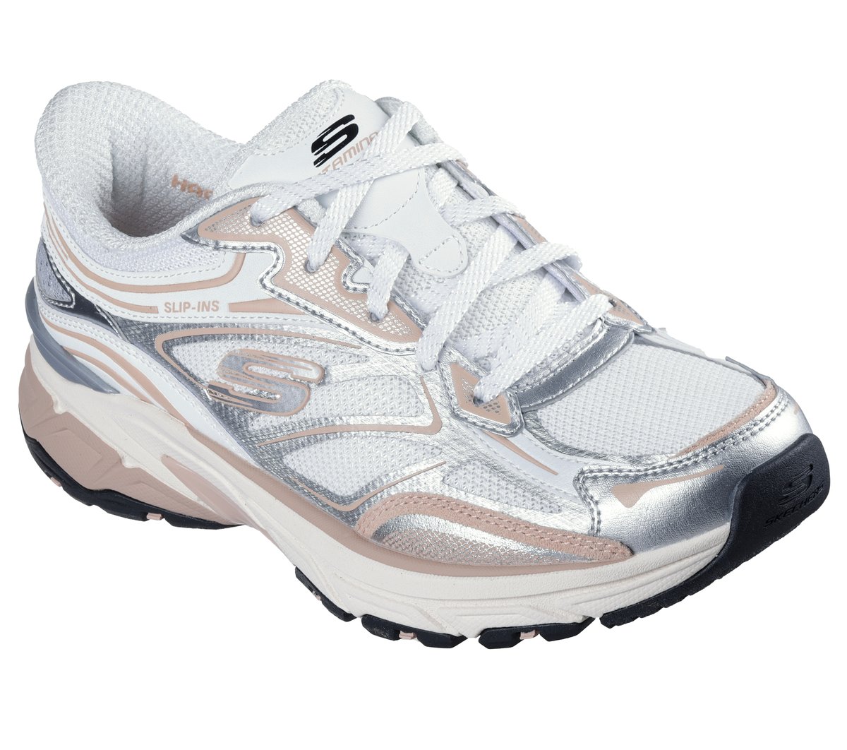 Skechers Slip-ins: Stamina Sport — WHITE / SILVER / PINK