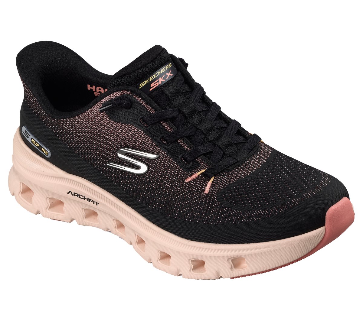Skechers Slip-ins: Arch Fit Glide-Step Pro — BLACK / CORAL
