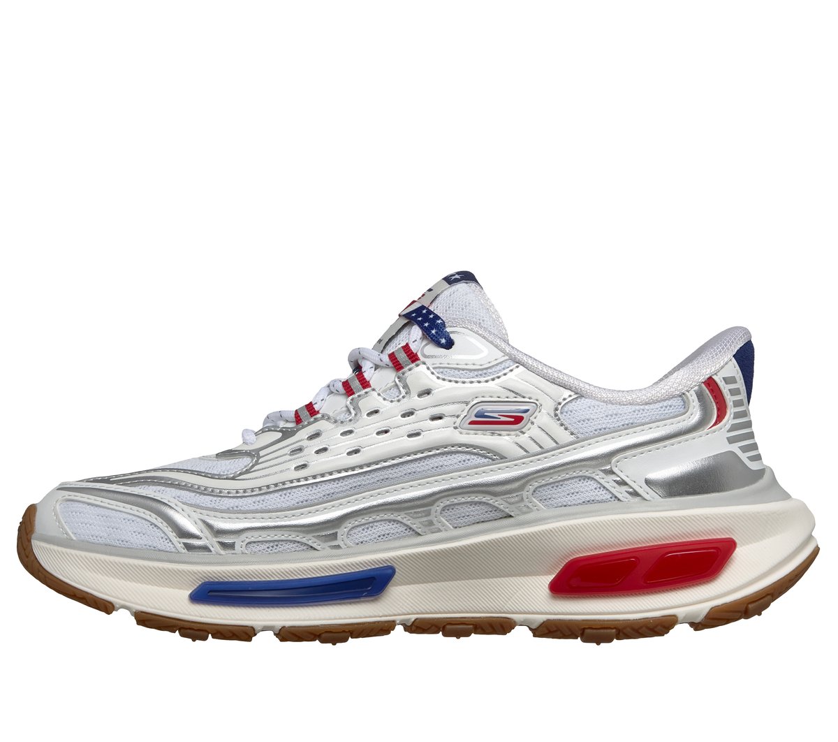 Skechers Slip-ins: Arch Fit D'Lites 330 - Star Line — WHITE / NAVY