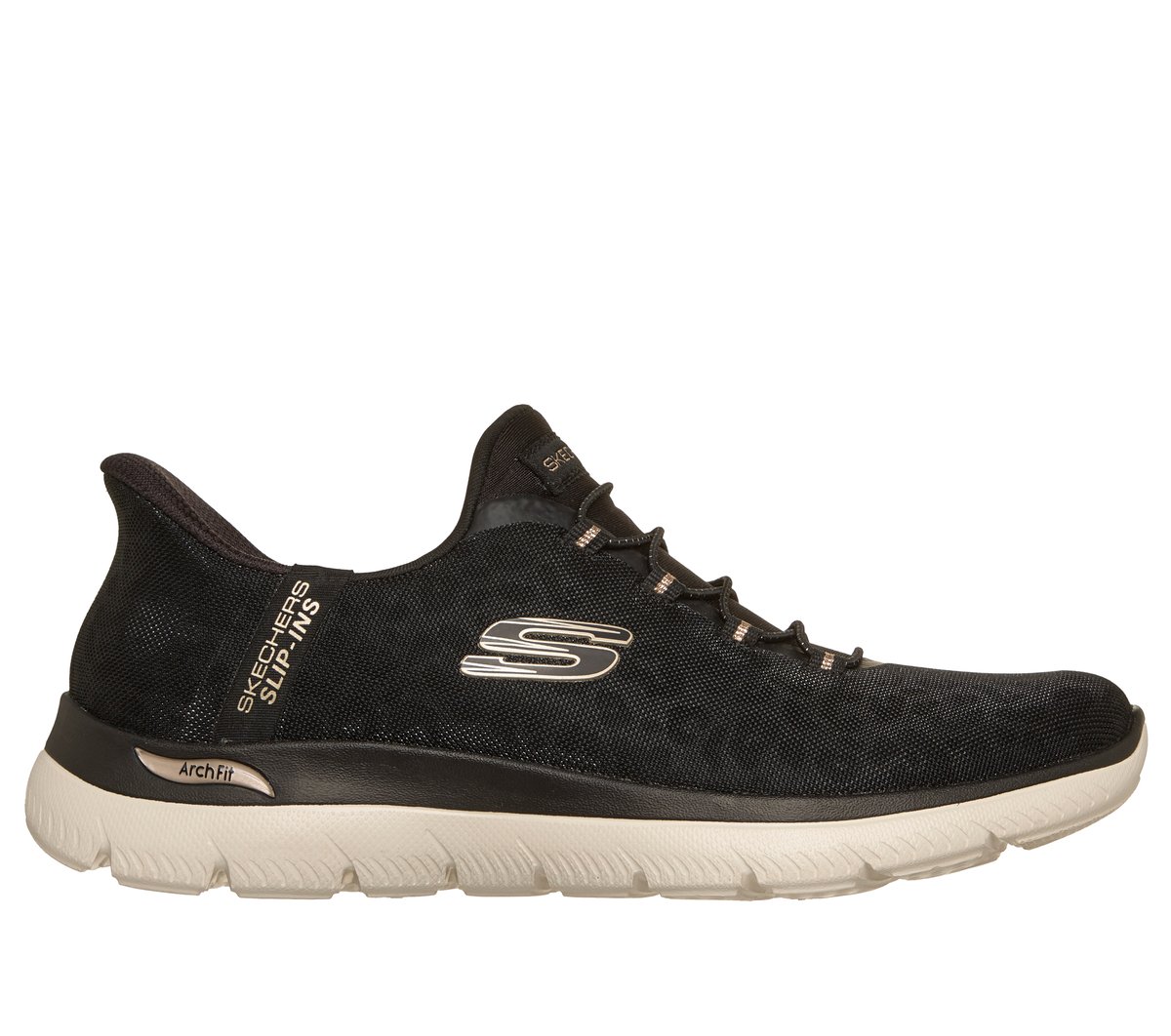 Skechers Slip-ins: Arch Fit Summits - Luxe Leopard — BLACK / GOLD
