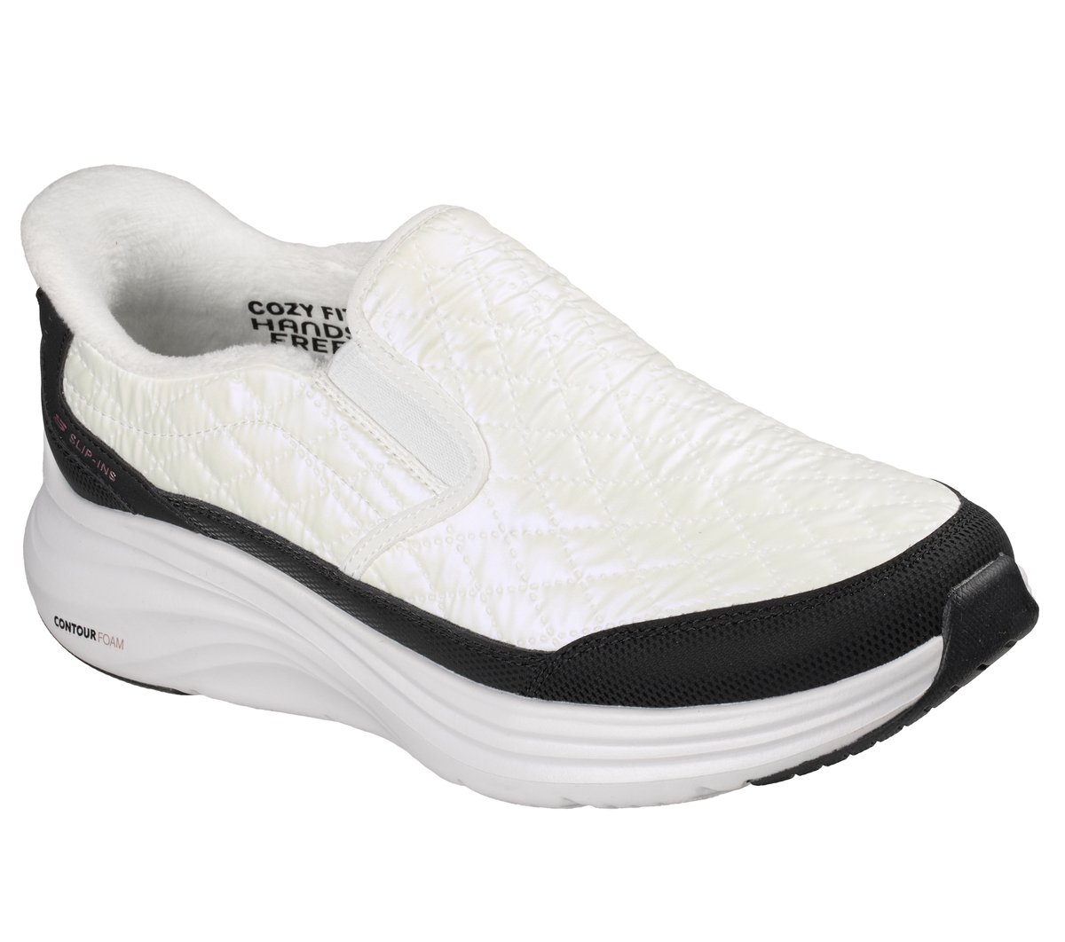 Skechers Slip-ins: Contour Foam - Cozy Fit Soft Embrace — WHITE / BLACK
