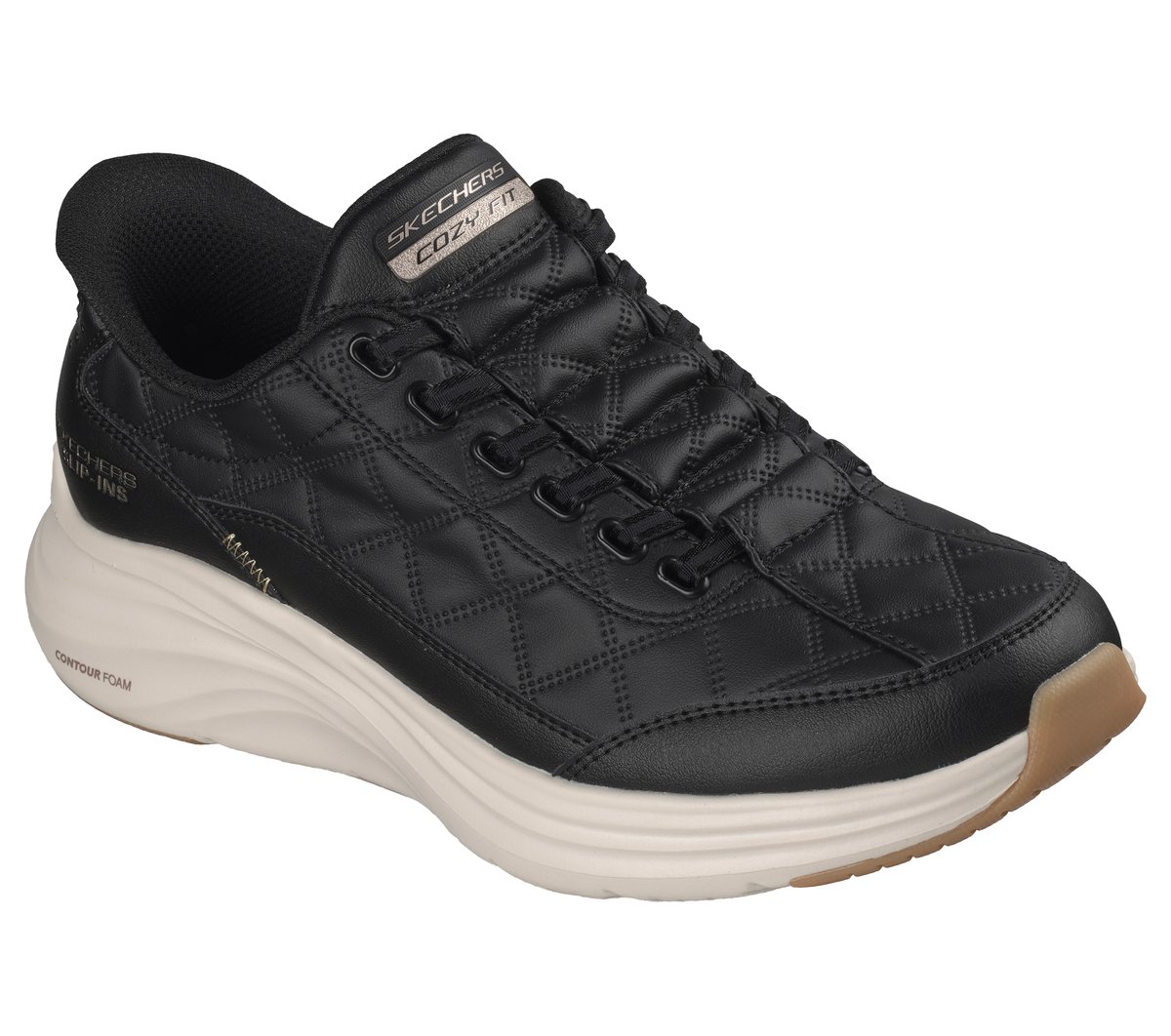 Skechers Slip-ins: Contour Foam - Cozy Fit Soft Harmony — BLACK