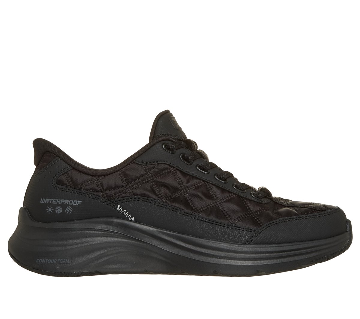 Skechers Slip-ins Waterproof: Contour Foam - Cozy Fit Misty Veil — BLACK