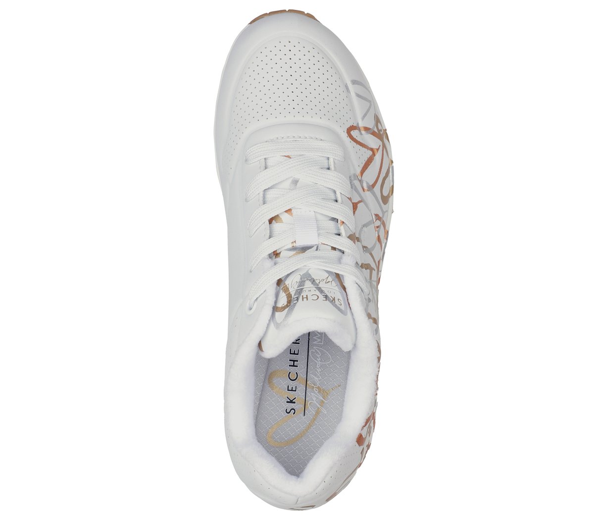 Skechers x JGoldcrown: UNO - Metallic Love — WHITE / GOLD