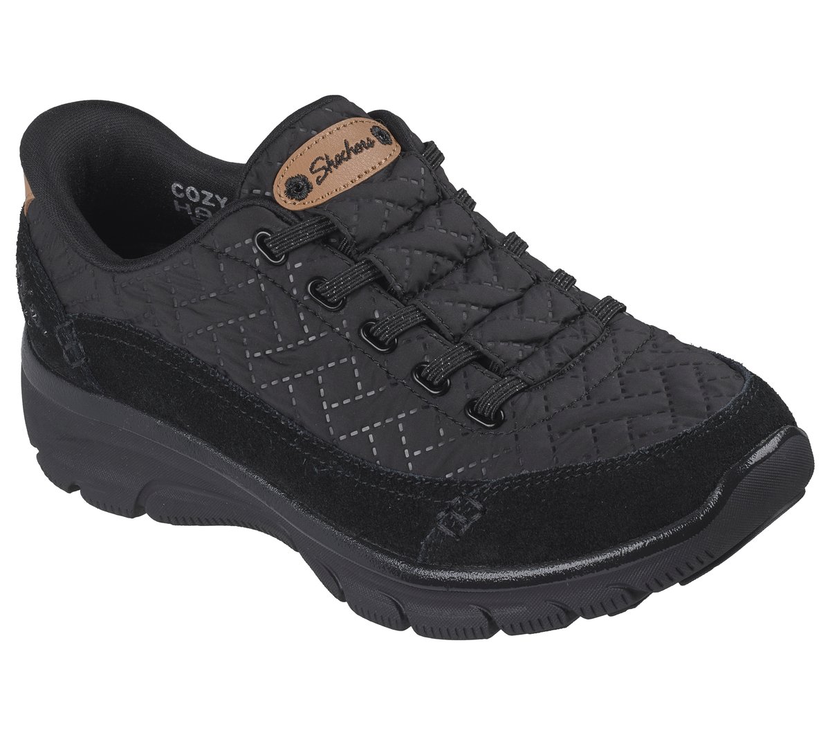 Skechers Slip-ins Relaxed Fit: Easy Going - Cozy Fit Wildflower Wish — BLACK