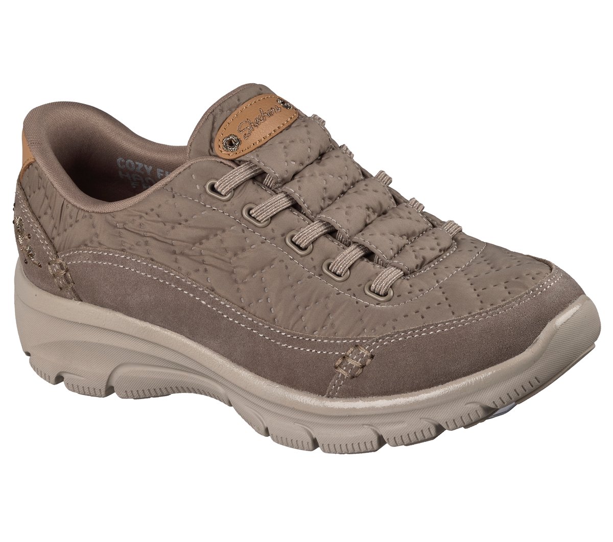 Skechers Slip-ins Relaxed Fit: Easy Going - Cozy Fit Wildflower Wish — DARK TAUPE