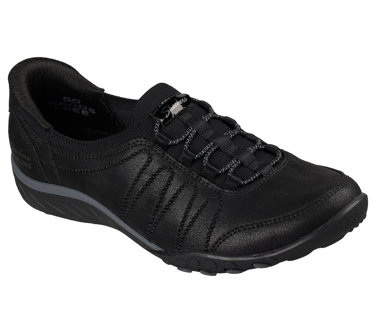 Skechers Slip-ins Relaxed Fit: Breathe-Easy - Authentic Charm — BLACK