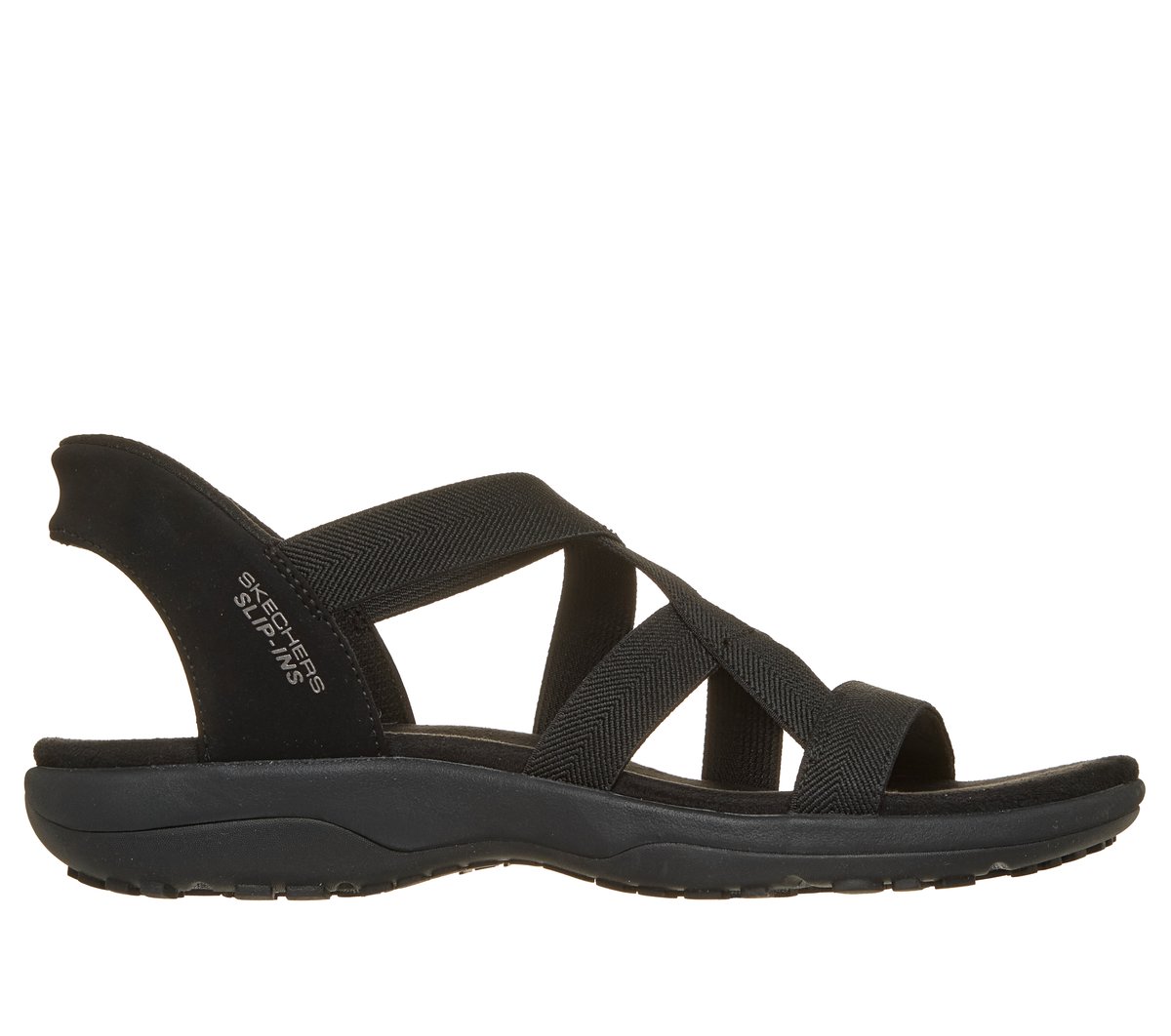 Skechers Slip-ins: Reggae Slim - Stretch Flex — BLACK