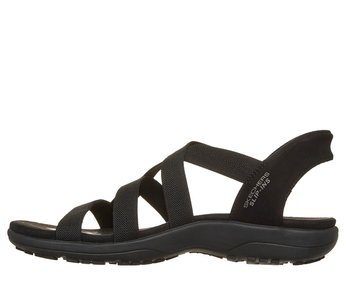 Skechers Slip-ins: Reggae Slim - Stretch Flex — BLACK