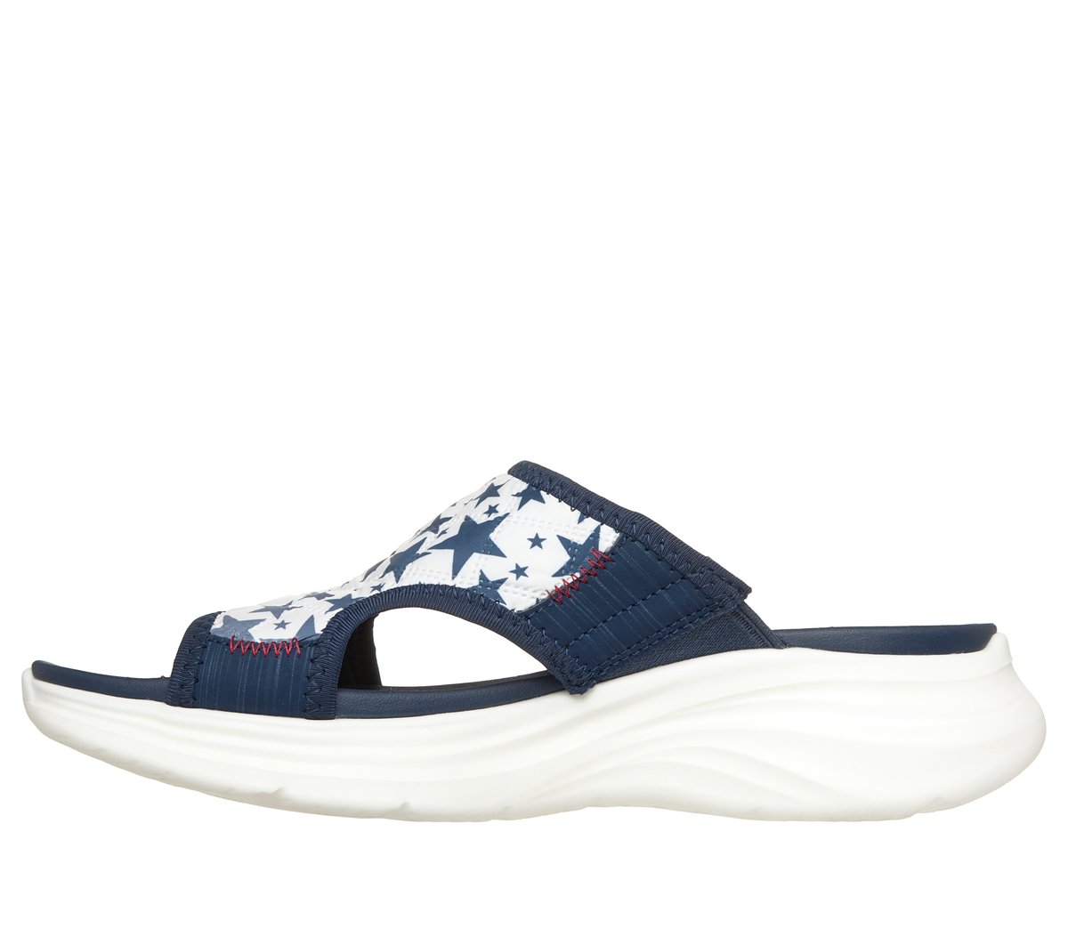 Contour Foam Sandal - Cozy Fit Americana Aura — WHITE / NAVY