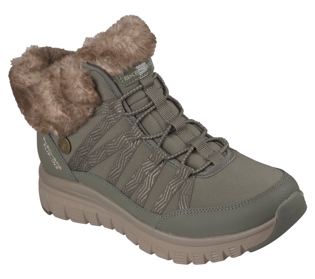 Skechers Slip-ins Waterproof: Graceful - Misty Strolls — OLIVE