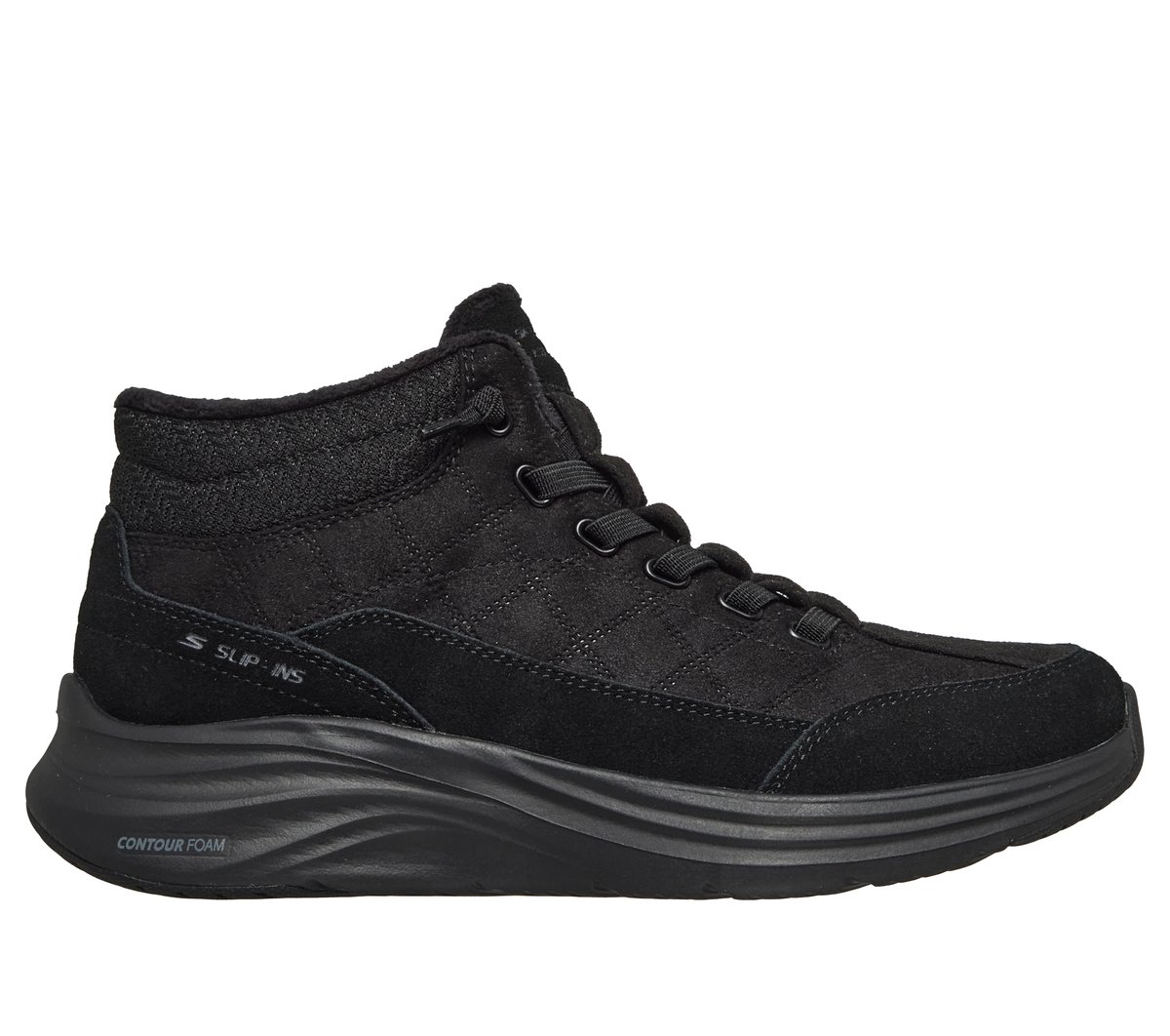 Skechers Slip-ins Relaxed Fit: Contour Foam Boot - Cozy Fit Drift — BLACK
