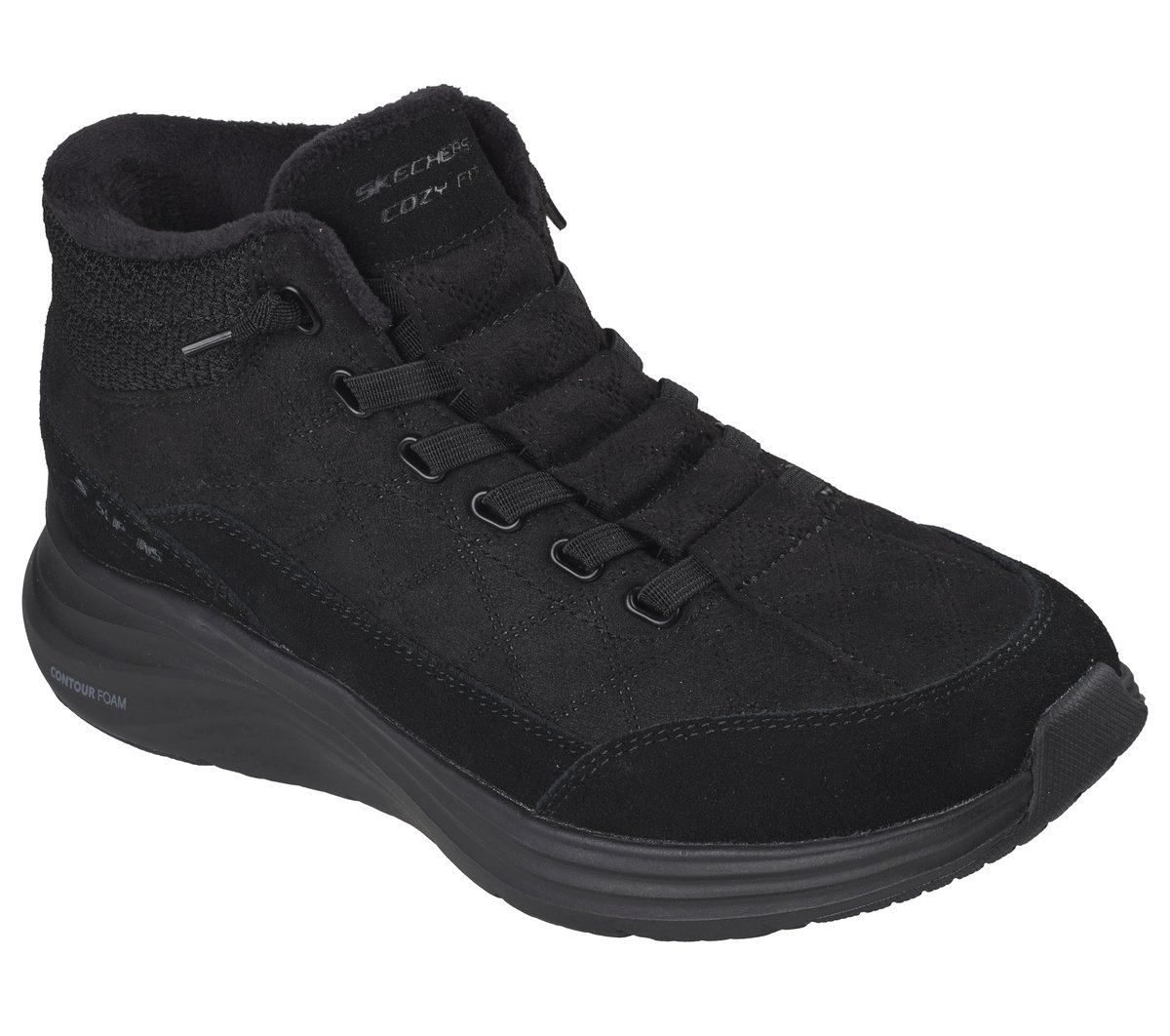 Skechers Slip-ins Relaxed Fit: Contour Foam Boot - Cozy Fit Drift — BLACK