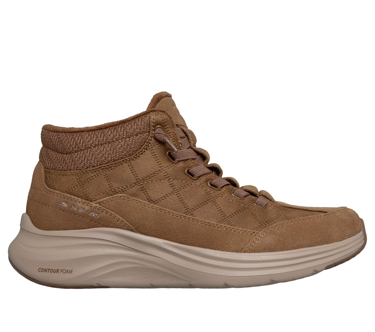 Skechers Slip-ins Relaxed Fit: Contour Foam Boot - Cozy Fit Drift — CHESTNUT