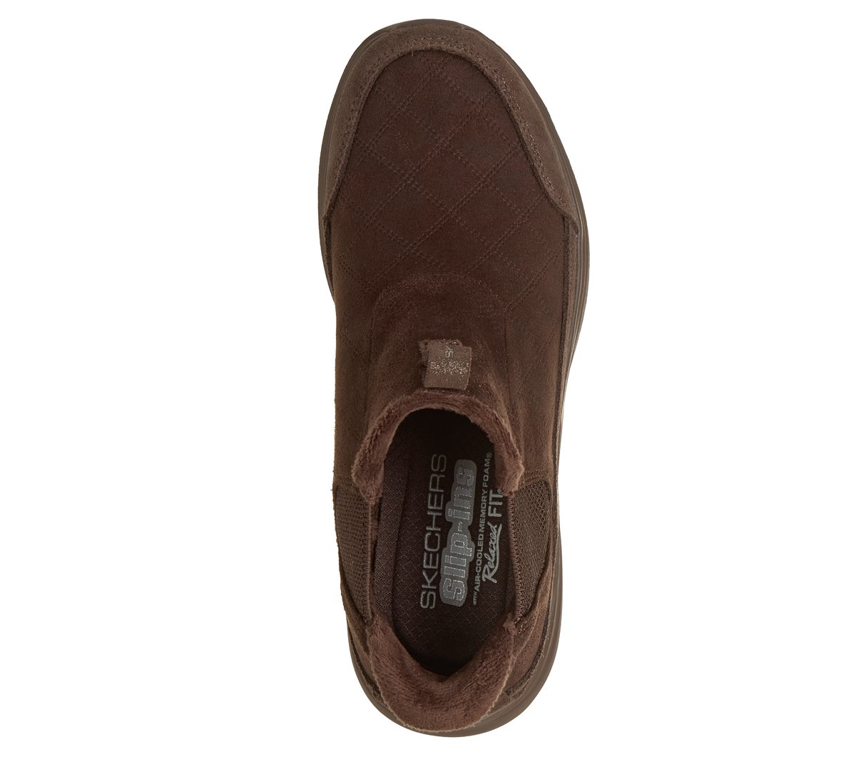 Skechers Slip-ins Relaxed Fit: Contour Foam Boot - Cozy Fit Dash — CHOCOLATE