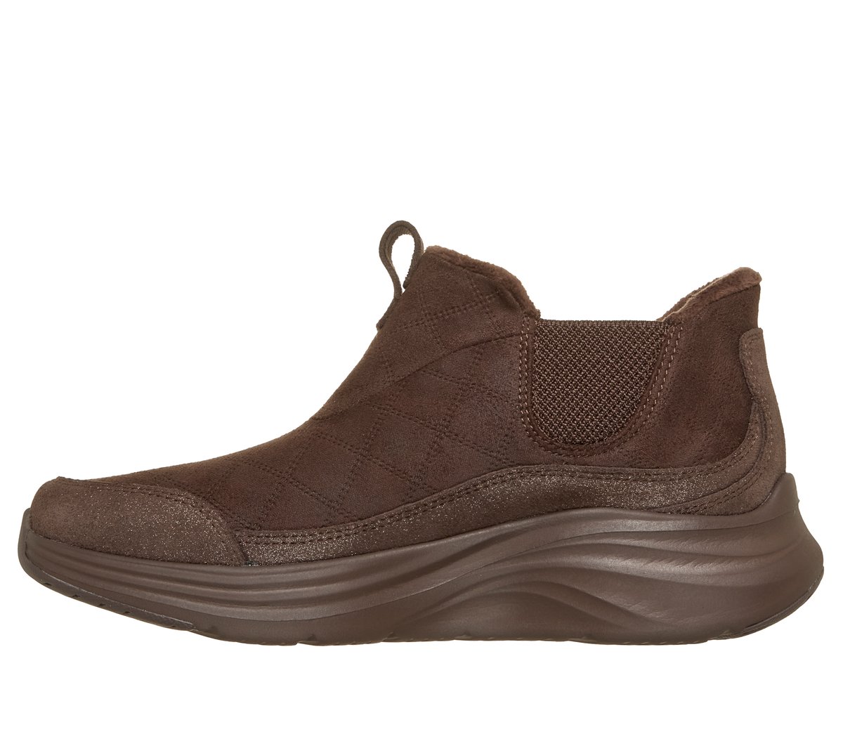 Skechers Slip-ins Relaxed Fit: Contour Foam Boot - Cozy Fit Dash — CHOCOLATE