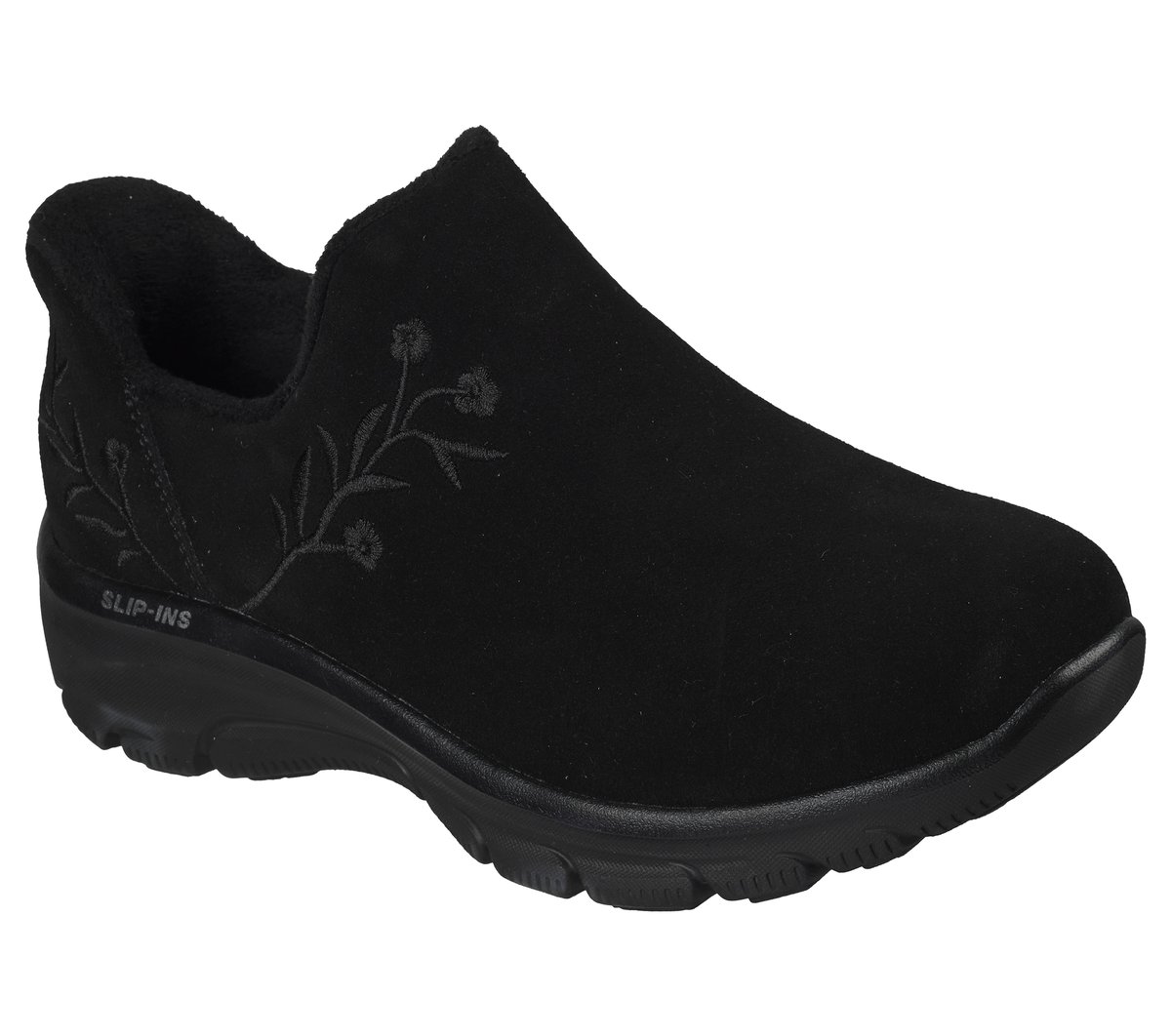 Skechers Slip-ins Relaxed Fit: Easy Going - Floral Moment — BLACK