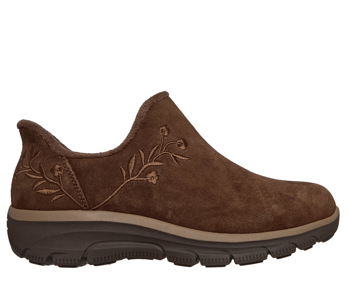 Skechers Slip-ins Relaxed Fit: Easy Going - Floral Moment — CHOCOLATE