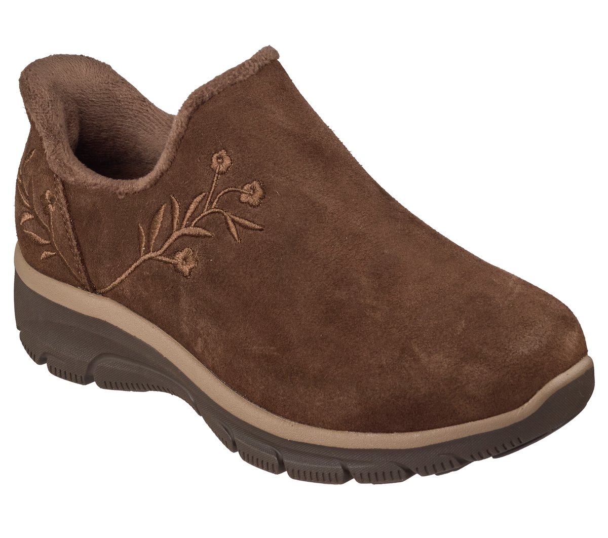 Skechers Slip-ins Relaxed Fit: Easy Going - Floral Moment — CHOCOLATE