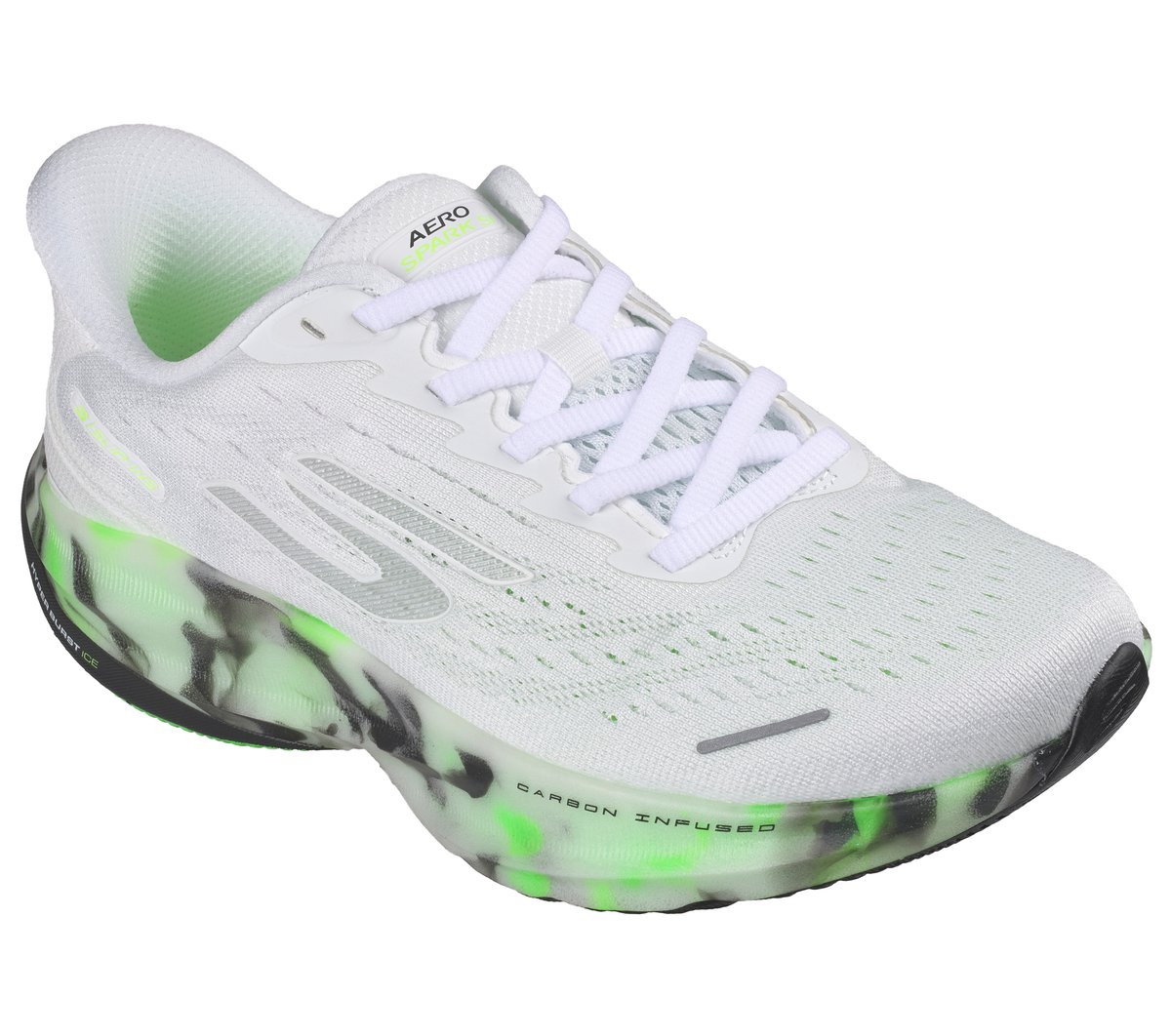 Skechers Slip-ins: Aero Spark - Glow in the Dark — WHITE / GREEN