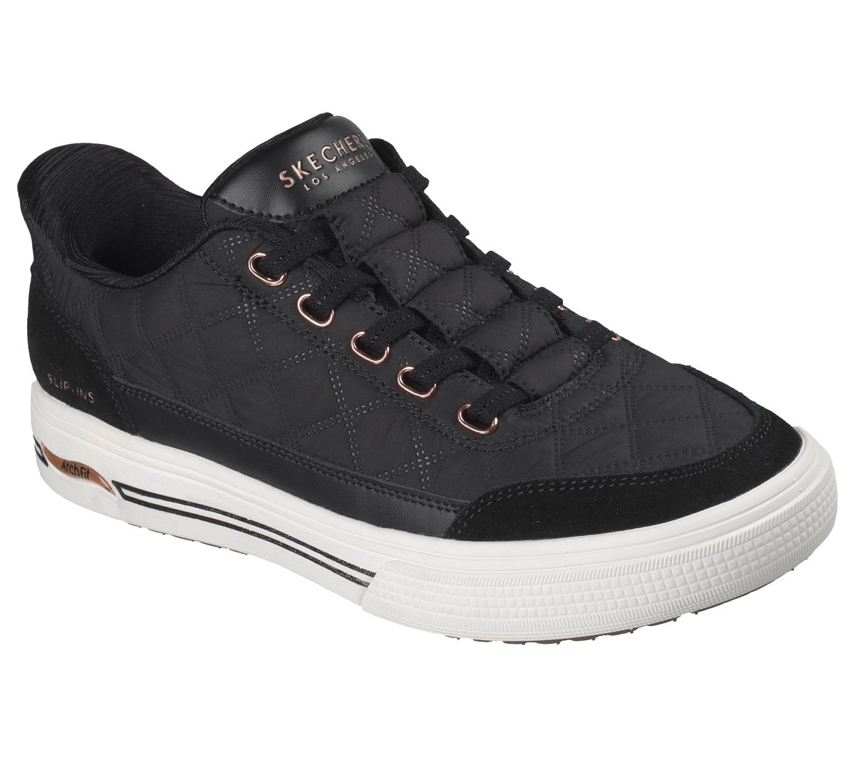 Skechers Slip-ins: Arch Fit Arcade - Cozy Fit Cuddle Steps — BLACK